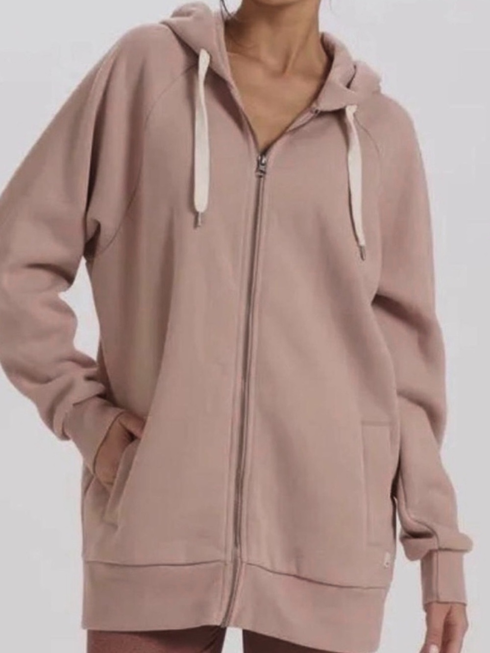 Vuori Restore Oversized Full Zip Hoodie Umber Dusty Rose Pale Pink Blush Small